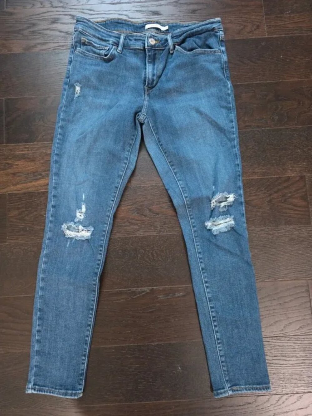 Levi's Womens 711 Skinny Jeans Distressed Blue Jeans size 31
